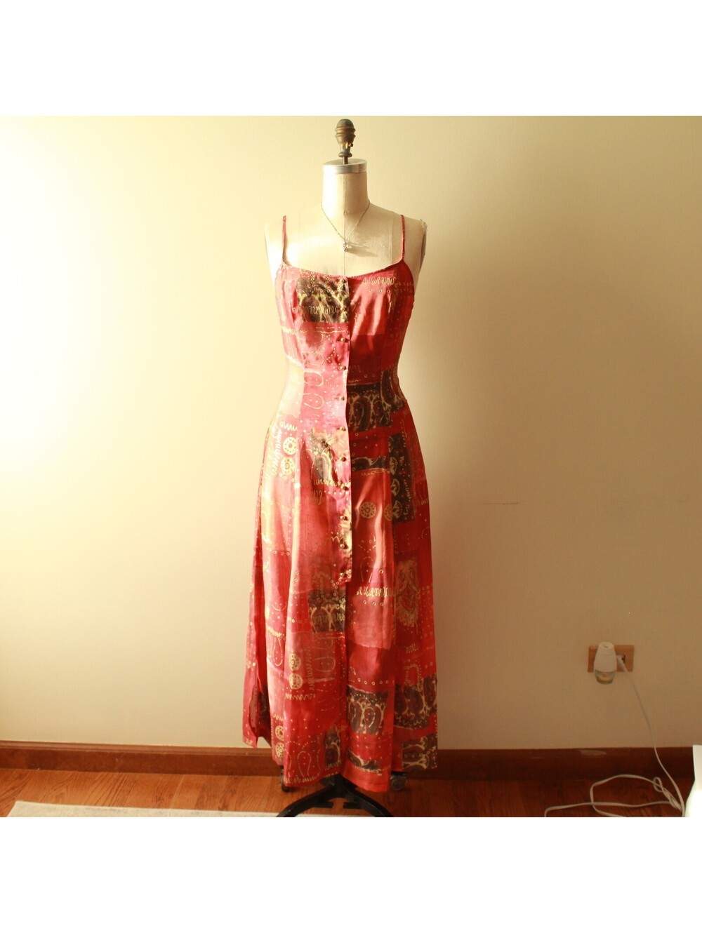 Vintage Aquasuit Gruppo La Perla Italian Graphic Bandana Print Maxi Dress
